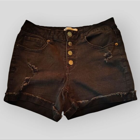 Mudd Pants - 💕5/$18 Mudd FLX Stretch High Rise Denim Midi Shorts Sz. 11